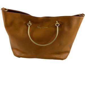 Foley + Corinna Faux Leather Bag Tote Yam Colored Detachable Strap Flaw